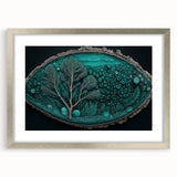 Abstract floral wall art framed with a silver matte, showcasing vibrant colors and intricate designs, perfect for enhancing modern home decor.