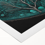 Abstract floral wall art on rolled canvas showcasing vibrant colors and intricate designs, perfect for modern decor. Packaged securely in a protective cardboard tube.