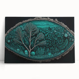 Colorful abstract floral wall art on stretched canvas, showcasing vibrant hues of blue, pink, and green. Perfect for modern home decor, adding a touch of elegance and creativity to any room.