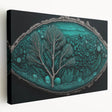 Abstract floral wall art on stretched canvas showcasing vibrant colors and intricate patterns, adding a touch of elegance to any room decor. Ideal for modern interior design.