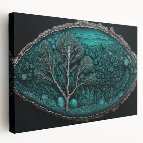 Abstract floral wall art on stretched canvas showcasing vibrant colors and intricate patterns, adding a touch of elegance to any room decor. Ideal for modern interior design.