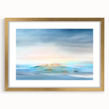 Abstract landscape wall art framed in gold with a mat, showcasing vibrant colors and textured details, perfect for modern home decor. Ideal for enhancing living spaces.