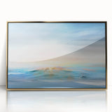 Abstract landscape wall art featuring vibrant gold and earthy tones in a sleek framed acrylic finish, ideal for contemporary home decor.