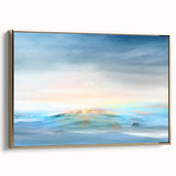 Framed abstract landscapes wall art featuring soft gold tones, showcasing a modern aesthetic. This canvas piece adds elegance and sophistication to any interior decor.
