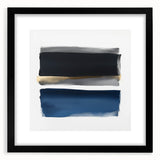 Minimalist Abstract Wall Art – Navy, Gray & Gold Geometric Brushstrokes