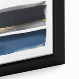Minimalist Abstract Wall Art – Navy, Gray & Gold Geometric Brushstrokes