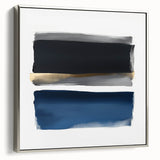 Minimalist Abstract Wall Art – Navy, Gray & Gold Geometric Brushstrokes