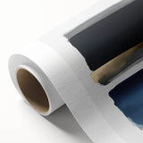 Minimalist Abstract Wall Art – Navy, Gray & Gold Geometric Brushstrokes