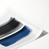 Minimalist Abstract Wall Art – Navy, Gray & Gold Geometric Brushstrokes