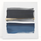 Minimalist Abstract Wall Art – Navy, Gray & Gold Geometric Brushstrokes