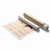 Extra large rolled print featuring detailed floral art in soft pastel shades.