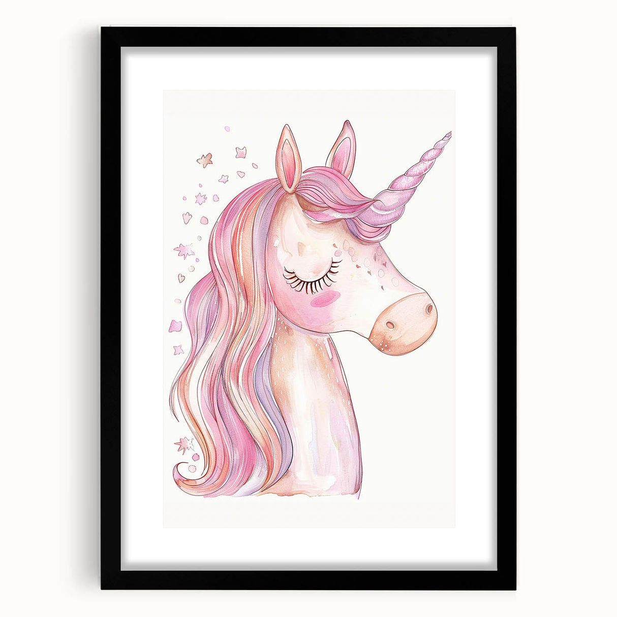 Blush Unicorn Watercolor Print - Girls Bedroom Art