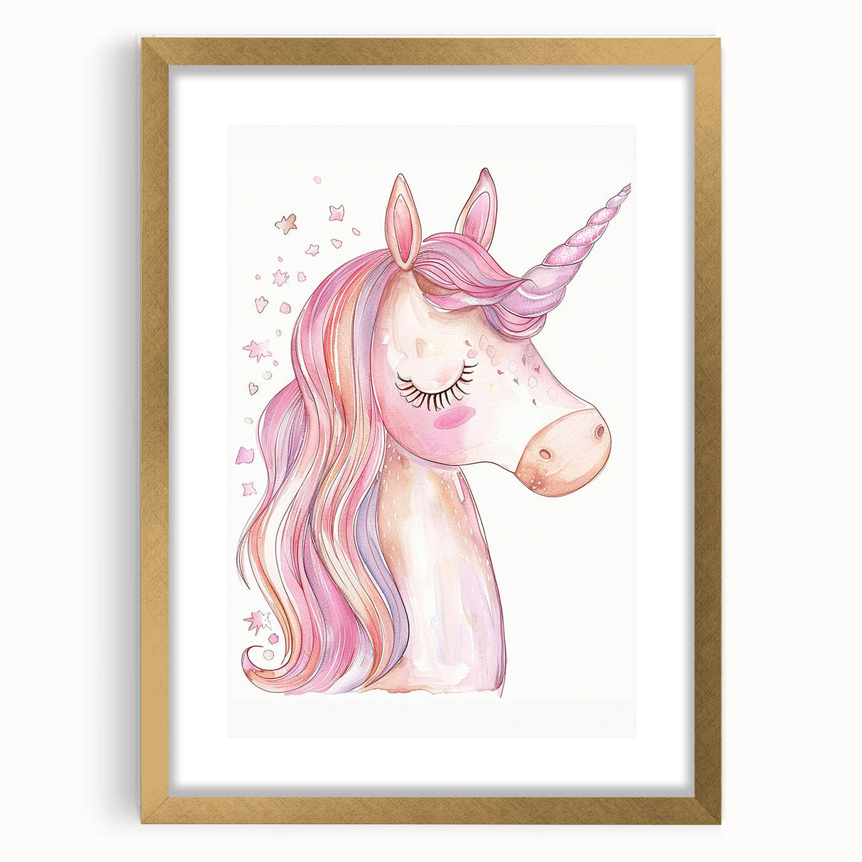 Blush Unicorn Watercolor Print - Girls Bedroom Art