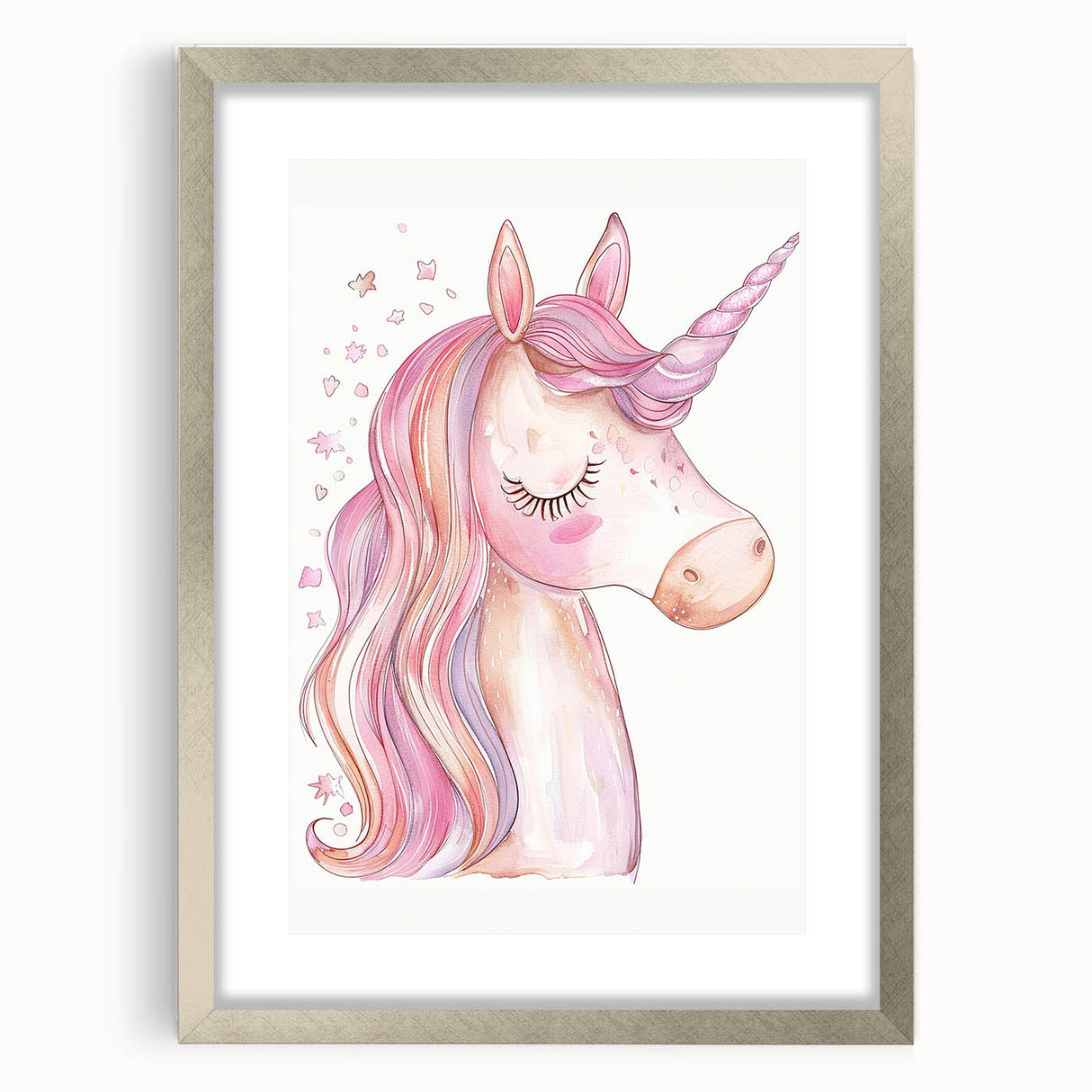 Blush Unicorn Watercolor Print - Girls Bedroom Art