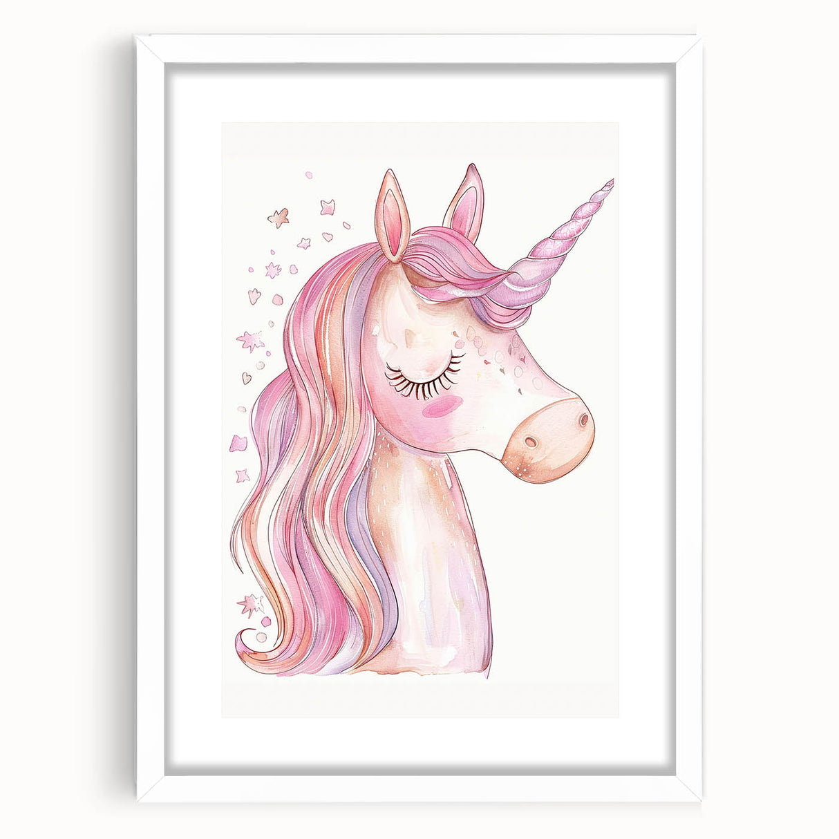 Blush Unicorn Watercolor Print - Girls Bedroom Art