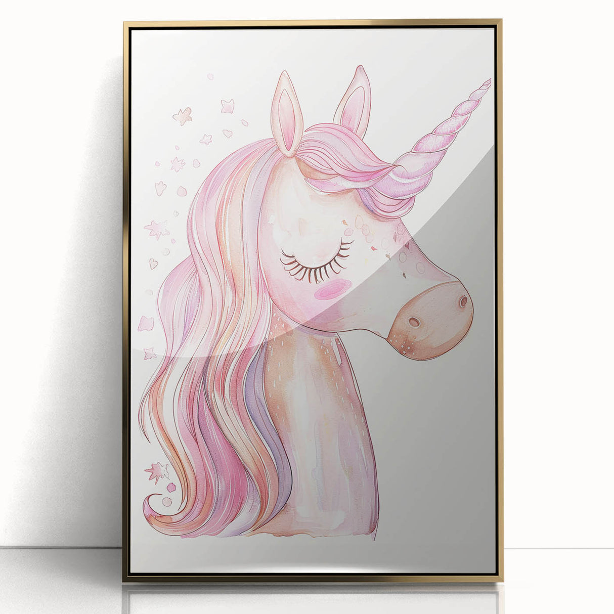 Blush Unicorn Watercolor Print - Girls Bedroom Art