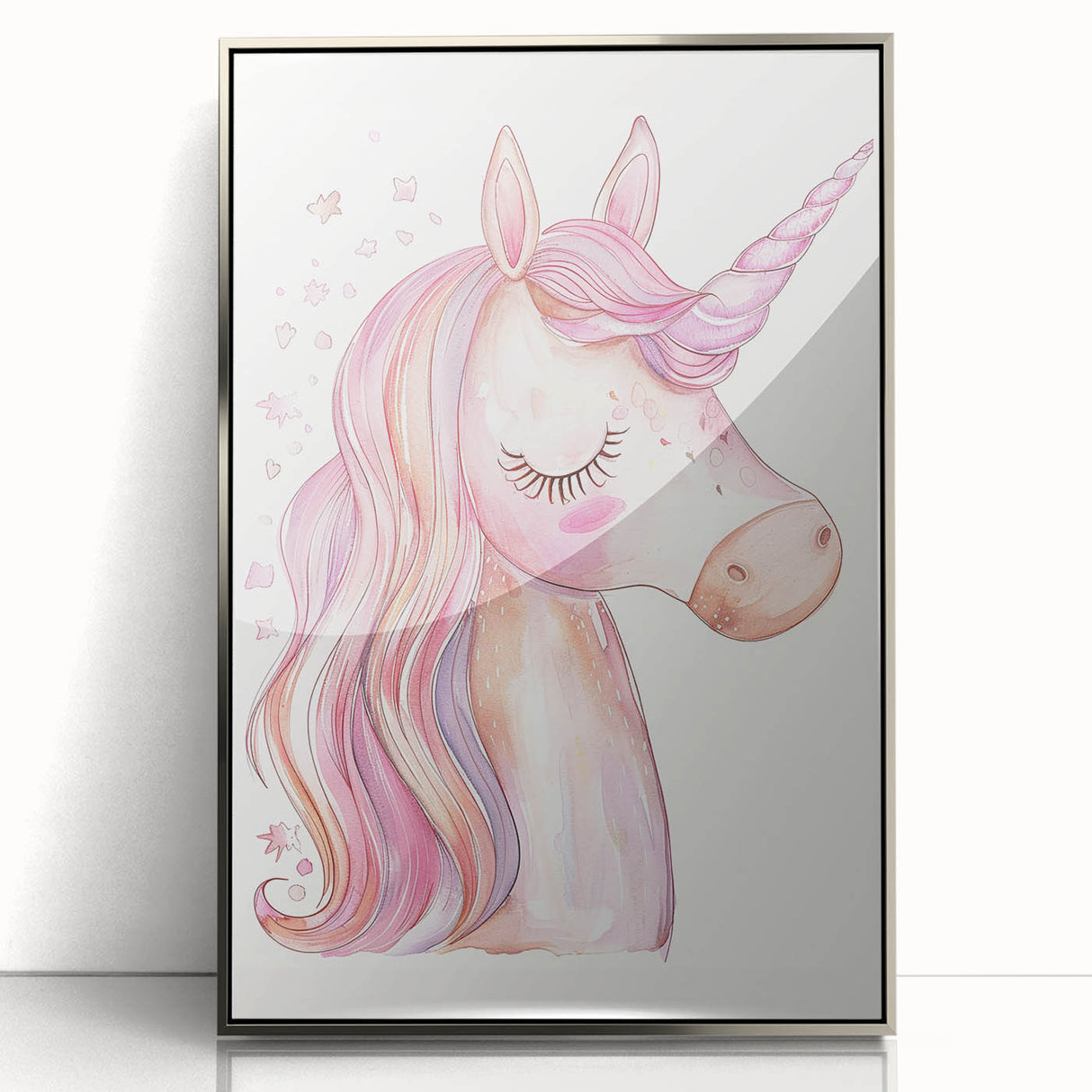 Blush Unicorn Watercolor Print - Girls Bedroom Art