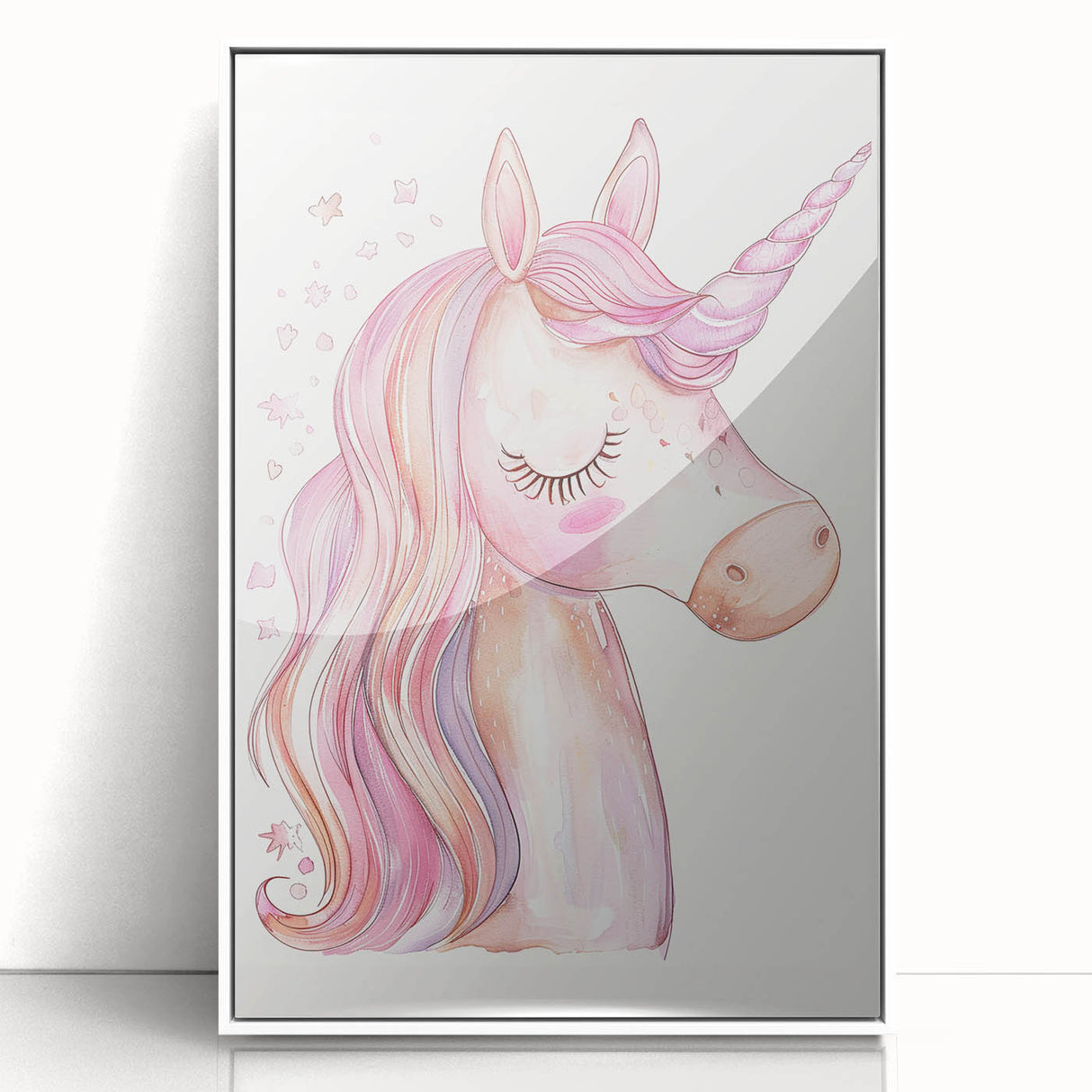 Blush Unicorn Watercolor Print - Girls Bedroom Art