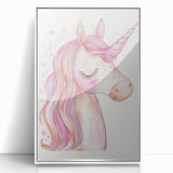 Blush Unicorn Watercolor Print - Girls Bedroom Art