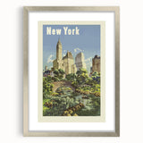 Retro New York Poster – Vintage Central Park Art Print