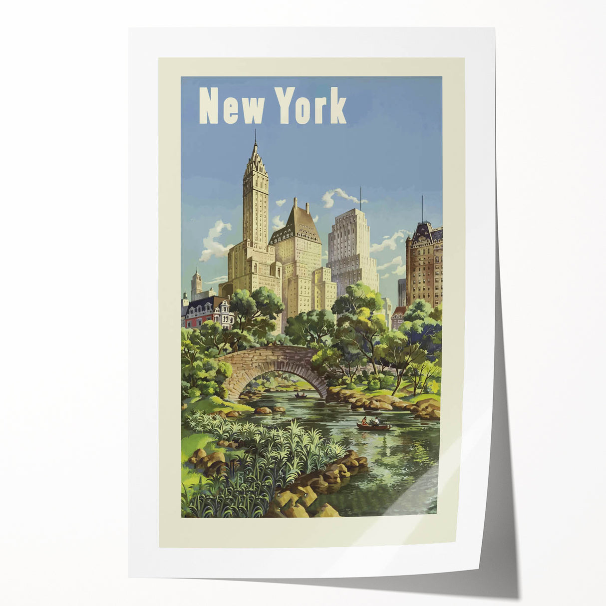 Retro New York Poster – Vintage Central Park Art Print