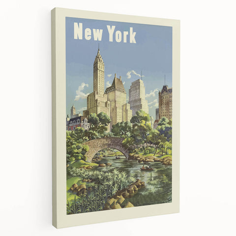 Retro New York Poster – Vintage Central Park Art Print