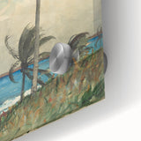 Realism Art Print of Tropical Landscape with Palm Trees and Ocean View