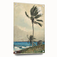 Realism Art Print of Tropical Landscape with Palm Trees and Ocean View