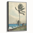 Realism Art Print of Tropical Landscape with Palm Trees and Ocean View