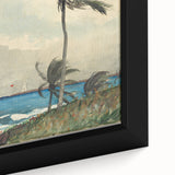 Realism Art Print of Tropical Landscape with Palm Trees and Ocean View