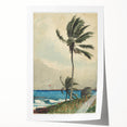 Realism Art Print of Tropical Landscape with Palm Trees and Ocean View