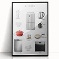 Kitchen Items Kids Educational Wall Art - Learning Poster for Classrooms