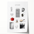 Kitchen Items Kids Educational Wall Art - Learning Poster for Classrooms