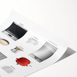 Kitchen Items Kids Educational Wall Art - Learning Poster for Classrooms