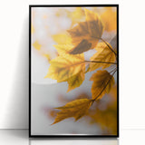 Large abstract wall art featuring mid-century modernist style in warm autumn tones, framed in black acrylic.