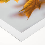 Art deco poster featuring a stylized autumn tree in orange and brown tones on a rolled canvas.