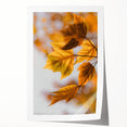 Rolled canvas print of autumnal floral motifs in warm orange and red tones, ideal for art wall dining room.