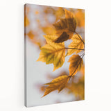 Autumn-themed abstract painting in warm orange and red tones on stretched canvas, suitable for kitchen wall art.