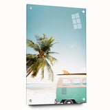 Large abstract wall art on acrylic, featuring vibrant summer hues, ideal for bedroom or dining room decor.