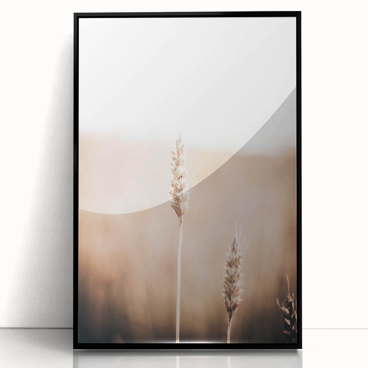 Large abstract wall art featuring swirling blue and green patterns on a black acrylic print.