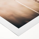 Art deco poster featuring geometric patterns in bold black and gold tones on rolled canvas, suited for dining room decor.