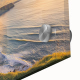 Close-up of a vibrant acrylic landscape artwork showcasing dramatic cliffs and vivid colors, perfect for home decor and art collectors. Ideal for enhancing interior spaces with natural beauty.
