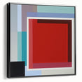 Modern Geometric Living Room Wall Art – Red & Blue Abstract Canvas