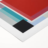 Modern Geometric Living Room Wall Art – Red & Blue Abstract Canvas