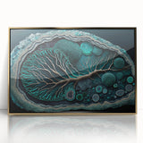 Framed abstract floral wall art featuring vibrant colors and elegant gold accents, designed to enhance modern home decor with a touch of sophistication.