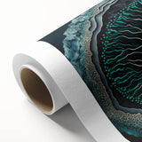 Abstract floral wall art on rolled canvas, showcasing vibrant colors and intricate patterns, ideal for modern home decor. Packaged securely in a cardboard tube for delivery.