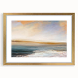 Abstract landscape wall art framed in gold, showcasing vibrant colors and intricate patterns, perfect for modern home decor. Ideal for enhancing living spaces.