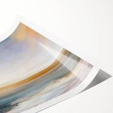 Abstract landscape wall art print featuring vibrant colors and geometric shapes, rolled for easy shipping, perfect for modern home decor.