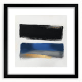 Geometric Abstract Wall Decor – Royal Blue and Gold Brushstroke Art