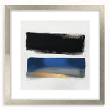 Geometric Abstract Wall Decor – Royal Blue and Gold Brushstroke Art